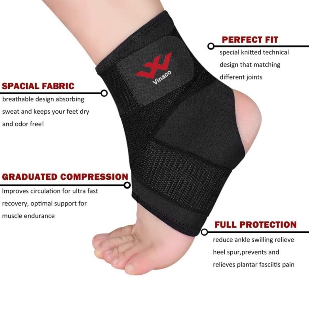 Vinaco Ankle Wraps Support Brace Pair & Wrist Wraps Neoprine XXL Men/Women - Picture 6 of 12